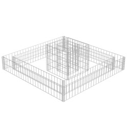 Jardinière en gabion Acier galvanisé 120x120x20 cm