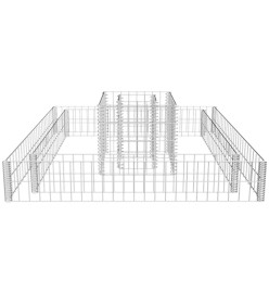 Jardinière en gabion Acier galvanisé 120x120x20 cm