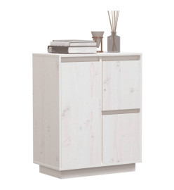 Buffet Blanc 60x34x75 cm Bois massif de pin