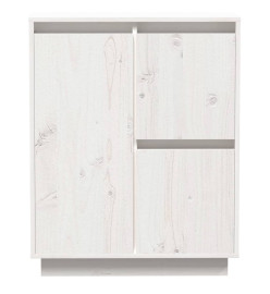 Buffet Blanc 60x34x75 cm Bois massif de pin