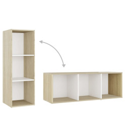 Ensemble de meubles TV 3 pcs Blanc et chêne sonoma Aggloméré