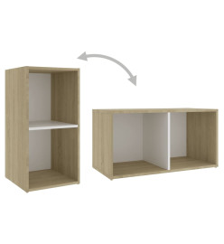 Ensemble de meubles TV 3 pcs Blanc et chêne sonoma Aggloméré