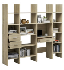 Ensemble de bibliothèque 4 pcs Chêne sonoma Aggloméré