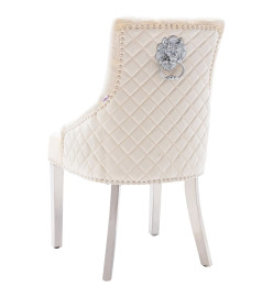 Chaises à manger lot de 4 crème velours