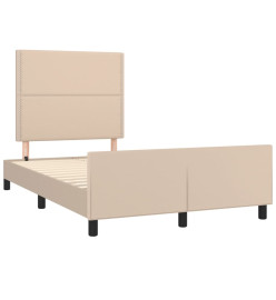 Cadre de lit avec tête de lit Cappuccino 120x200 cm Similicuir