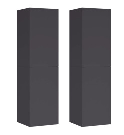 Meubles TV 2 pcs Gris 30,5x30x110 cm Aggloméré