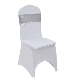 Ruban élastique de chaise 25 pcs avec boucle à diamants Argenté