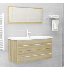 Ensemble de meubles de bain 2 pcs Chêne sonoma Aggloméré