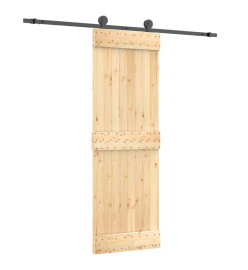 Porte coulissante et kit de quincaillerie 70x210 cm pin massif