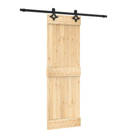 Porte coulissante et kit de quincaillerie 70x210 cm pin massif