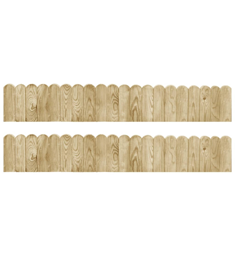 Rouleaux de bordure 2 pcs 120 cm Bois de pin imprégné