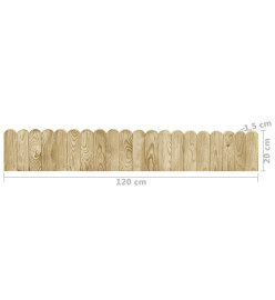 Rouleaux de bordure 2 pcs 120 cm Bois de pin imprégné