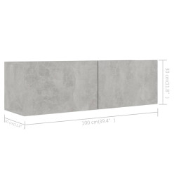 Ensemble de meubles TV 8 pcs Gris béton Aggloméré