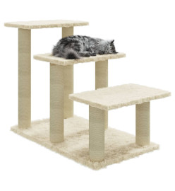 Arbre à chat avec griffoirs en sisal Crème 50,5 cm