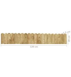 Rouleau de bordure Vert 120 cm Bois de pin imprégné