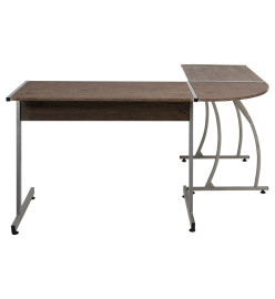 Bureau d'angle marron bois d'ingénierie