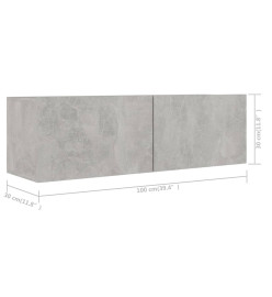 Ensemble de meuble TV 5 pcs Gris béton Aggloméré