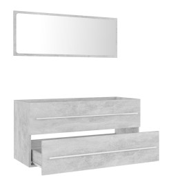 Ensemble de meubles de salle de bain 2 pcs Gris béton Aggloméré