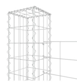 Panier de gabion en forme de U avec 8 poteaux Fer 860x20x150 cm