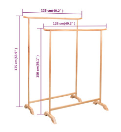 2 pcs Portemanteaux Bois de chêne massif