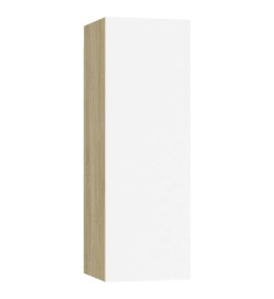 Meubles TV 2 pcs Blanc et chêne sonoma 30,5x30x90 cm Aggloméré