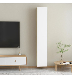 Meubles TV 2 pcs Blanc et chêne sonoma 30,5x30x90 cm Aggloméré