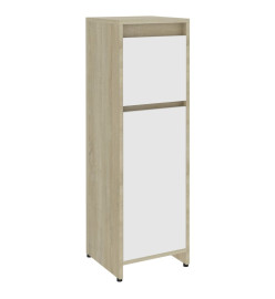 Armoire de bain Blanc et chêne sonoma 30x30x95 cm Aggloméré