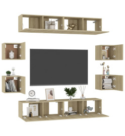 Ensemble de meubles TV 8 pcs Chêne sonoma Aggloméré