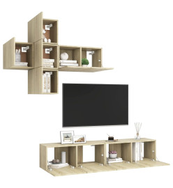 Ensemble de meuble TV 7 pcs Chêne sonoma Aggloméré