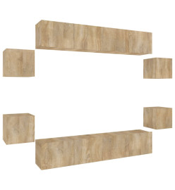 Ensemble de meubles TV 8 pcs Chêne sonoma Bois d'ingénierie