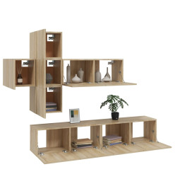 Ensemble de meubles TV 7 pcs Chêne sonoma Bois d'ingénierie