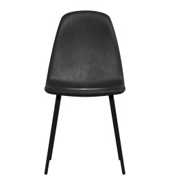 Chaises à manger lot de 6 noir similicuir