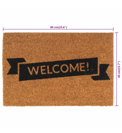 Tapis de porte naturel 40x60 cm fibre de coco touffeté