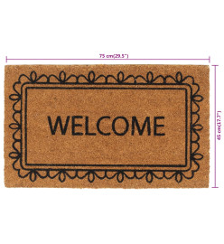 Tapis de porte naturel 45x75 cm fibre de coco touffeté