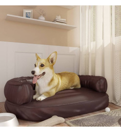 Lit pour chien ergonomique Mousse Marron 88x65 cm Similicuir