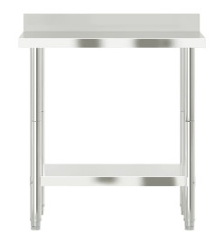 Table de travail de cuisine avec dosseret 82,5x55x93 cm inox