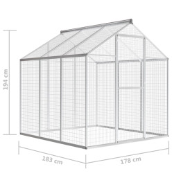 Volière d'extérieur Aluminium 183 x 178 x 194 cm