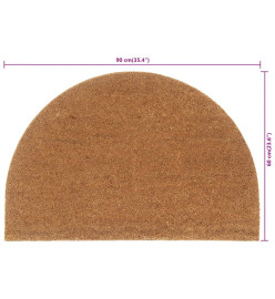 Tapis de porte naturel demi-rond 60x90cm fibre de coco touffeté