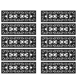 Marches d'escalier 10 pcs 25x75 cm caoutchouc