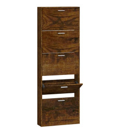 Armoire à chaussures Chêne fumé 59x17x169 cm Bois d'ingénierie