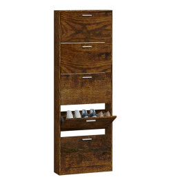 Armoire à chaussures Chêne fumé 59x17x169 cm Bois d'ingénierie