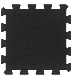 Carreaux de sol caoutchouc 16 pcs noir 16 mm 30x30 cm