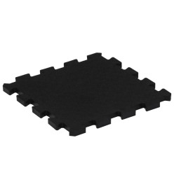 Carreaux de sol caoutchouc 16 pcs noir 16 mm 30x30 cm