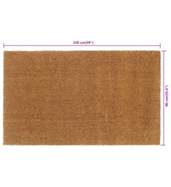 Tapis de porte naturel 90x150 cm fibre de coco touffeté