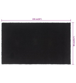 Tapis de porte noir 90x150 cm fibre de coco touffeté