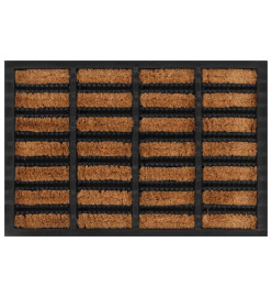 Paillasson rectangulaire 40x60 cm caoutchouc et fibre de coco