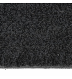 Tapis de porte noir 65x100 cm fibre de coco touffeté