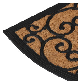 Tapis de porte demi-rond 45x75 cm caoutchouc et fibre de coco