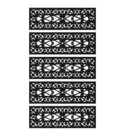 Marches d'escalier 5 pcs 25x75 cm caoutchouc