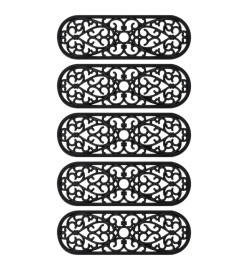 Marches d'escalier 5 pcs 25x75 cm caoutchouc